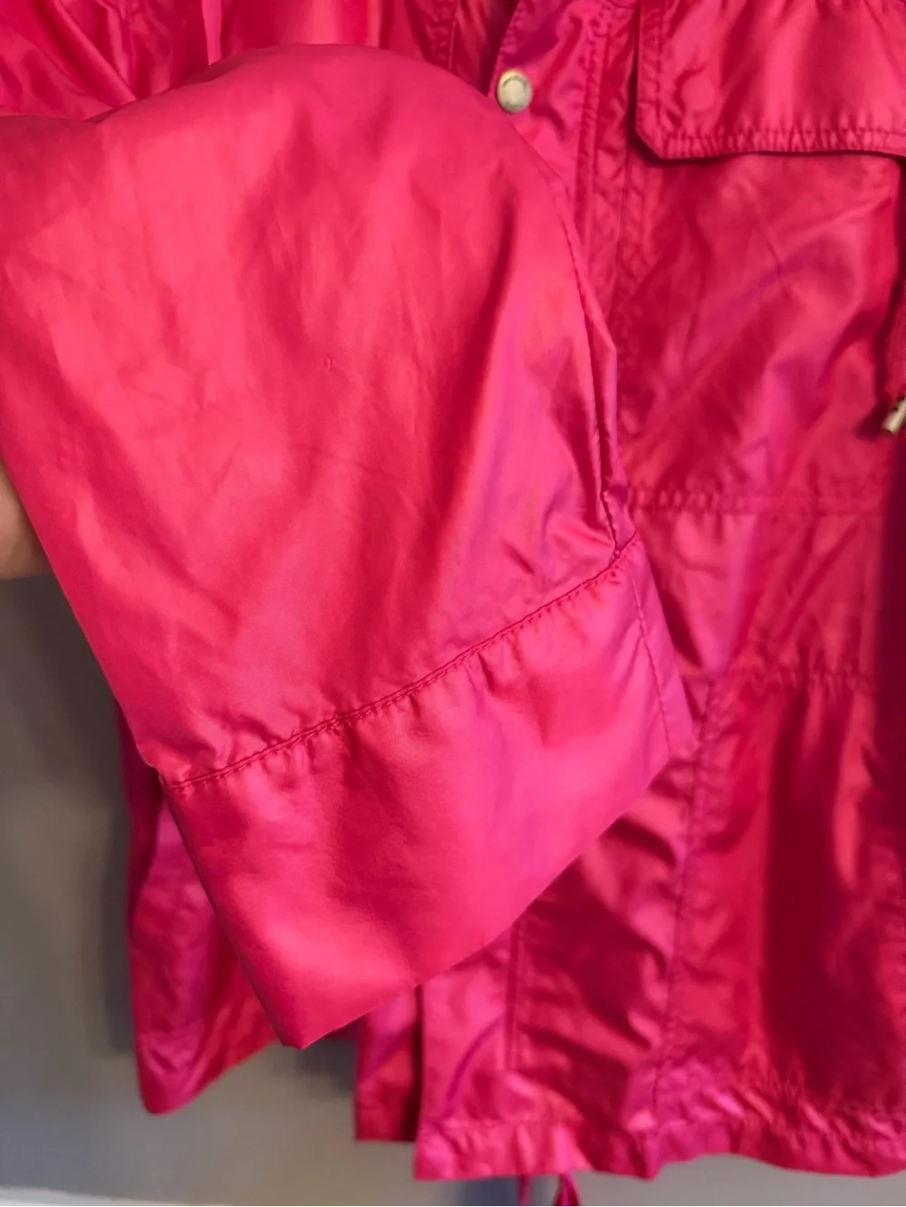 MICHAEL Michael Kors Hot Pink Hooded Lightweight Rain Anorak Jacket Coat Med